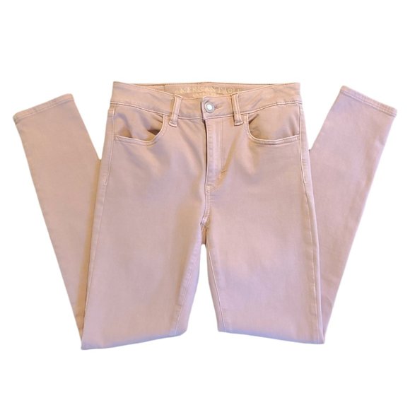American Eagle Outfitters Denim - Blush/Dusty Pink Skinny Super Stretch Jeans, Size 4 Regular